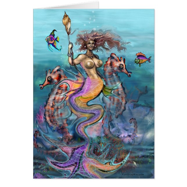 Sjöjungfru Hälsningskort (Framsidan)