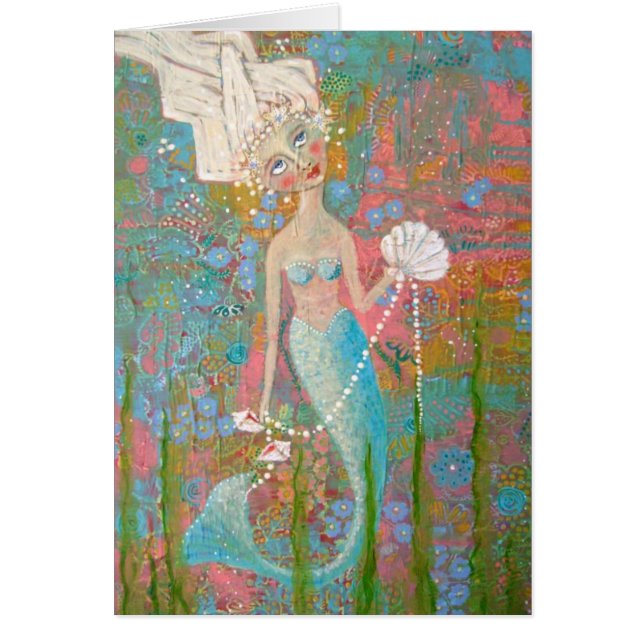 Sjöjungfru Hälsningskort (Framsidan)