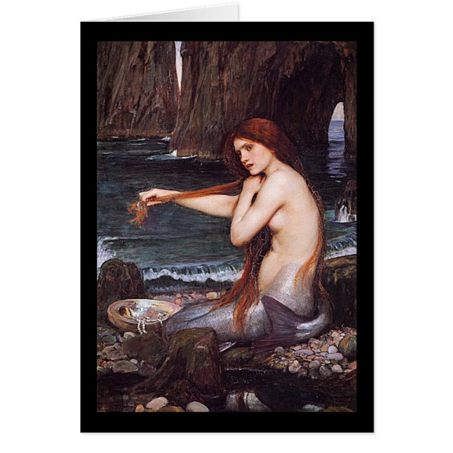 sjöjungfru hälsningskort (Framsidan)