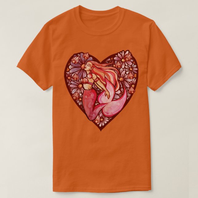Sjöjungfru Heart T Shirt (Design framsida)