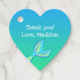 Sjöjungfru Hjärtformade favorittaggar Gåvor Etiketter