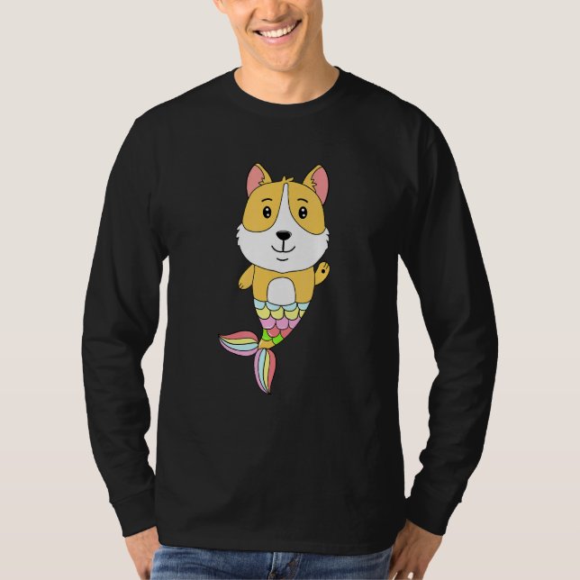 Sjöjungfru Hund - Sjöjungfru Vibes Puppy Idea T Shirt (Framsida)