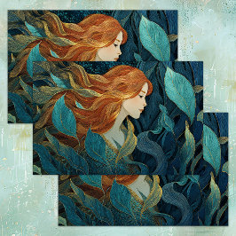 SJÖJUNGFRU I SEA KELP GARDEN DECOUPAGE TISSUE PAPE