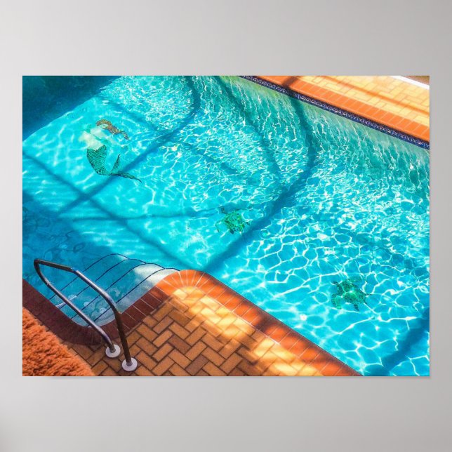 Sjöjungfru i Swimming Bassäng Poster (Framsidan)