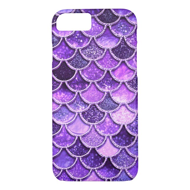 Sjöjungfru i Ultra Violet Glitter Case-Mate iPhone Skal (Baksida)