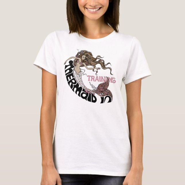 Sjöjungfru i utbildning, longsleeve (brunetten) tee shirt (Framsida)