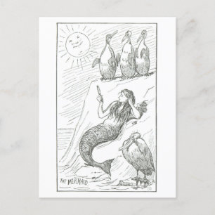 Sjöjungfru Illustration by Frederick Stuart Church Vykort
