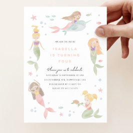 Sjöjungfru-inbjudan mall, Poolparty-inbjudan Inbjudningar