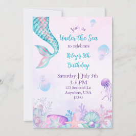 Sjöjungfru-inbjudan under havet inbjudningar