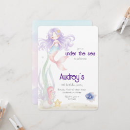 Sjöjungfru-inbjudan Under Havet Inbjudningar
