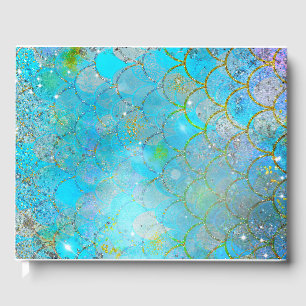 Sjöjungfru Iridescent Pärla Glitter Glans Gnistra Gästböcker