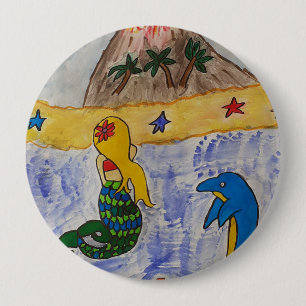 Sjöjungfru Island Badge Knapp