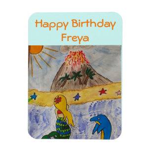 Sjöjungfru Island Birthday Flexible Magnet