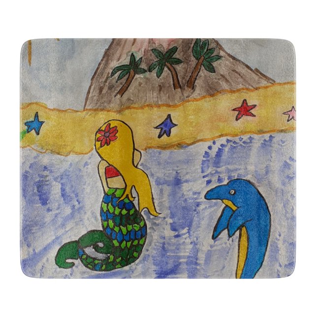 Sjöjungfru Island Chopping Board (Framsidan)