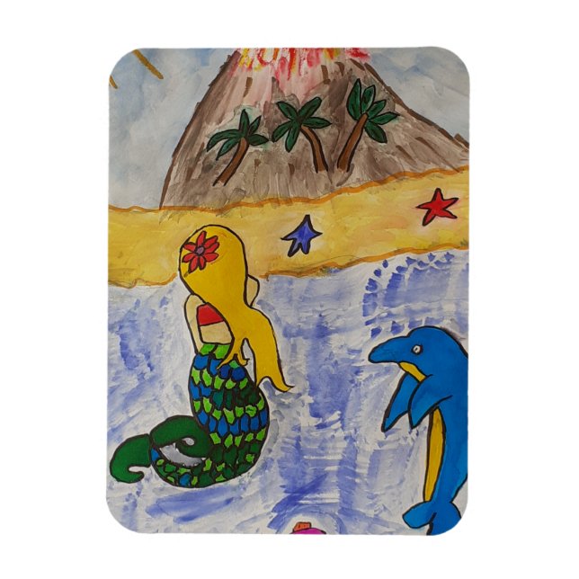 Sjöjungfru Island Flexible Photo Magnet (Vertikal)
