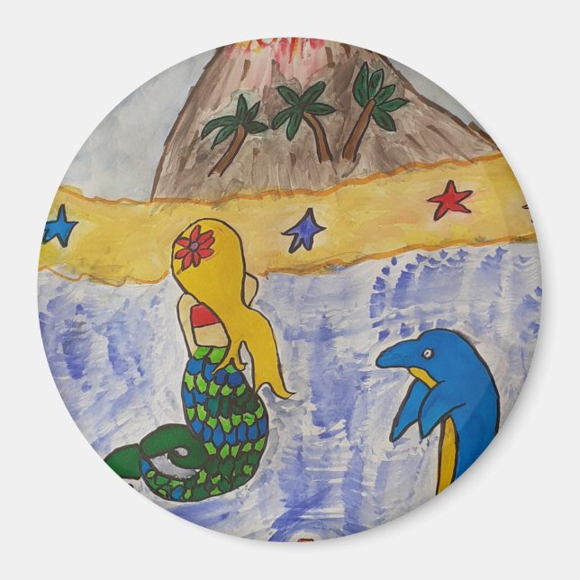 Sjöjungfru Island Magnet (Framsidan)