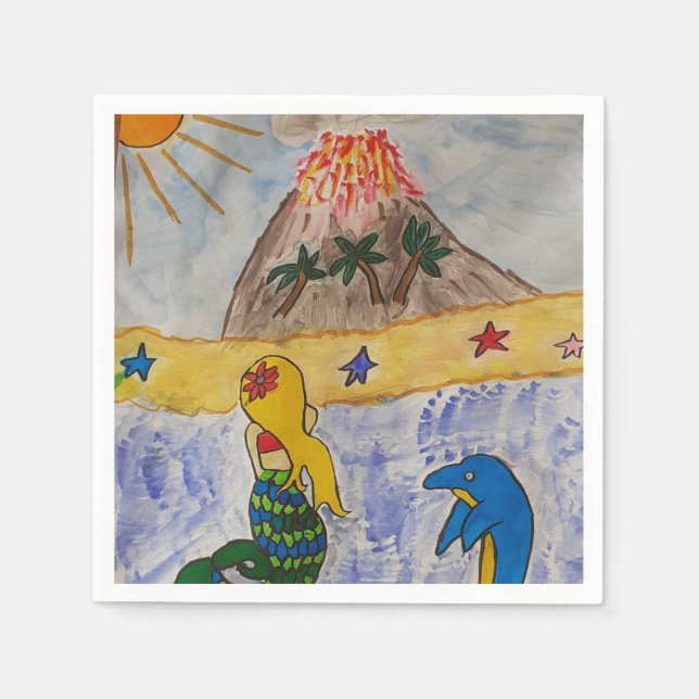 Sjöjungfru Island Pappersservett (Framsidan)