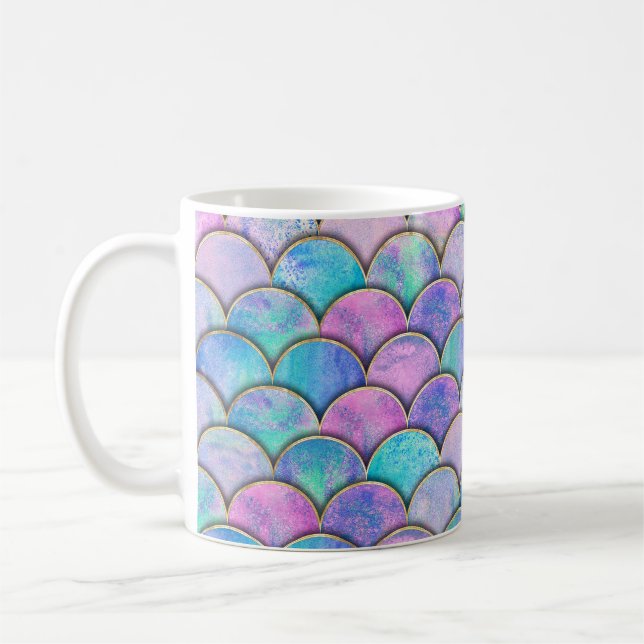 Sjöjungfru  japanska vattenfärgen Mönster Kaffemugg (Vänster)