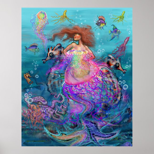 Sjöjungfru Jellyfish Dress Poster (Framsidan)