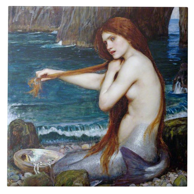 Sjöjungfru, John William Waterhouse Kakelplatta (Framsidan)