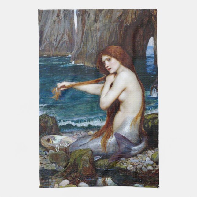 Sjöjungfru, John William Waterhouse Kökshandduk (Vertikal)