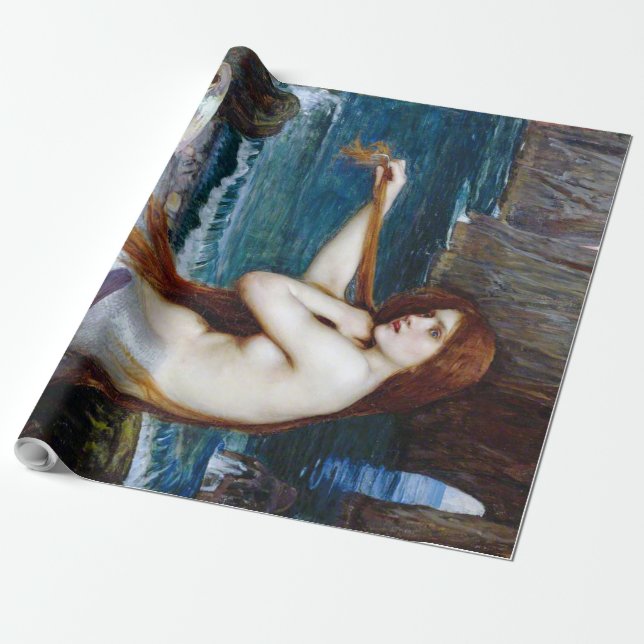 Sjöjungfru, John William Waterhouse Presentpapper (Utrullad)