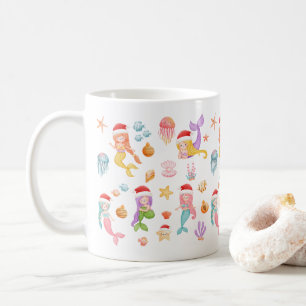 Sjöjungfru jul Mönster Kaffemugg