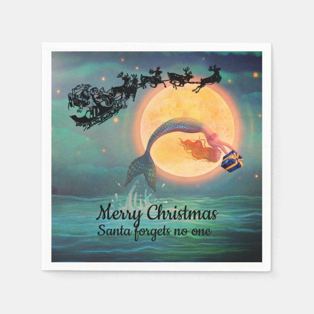 Sjöjungfru Jul Napkins Pappersservett (Framsidan)