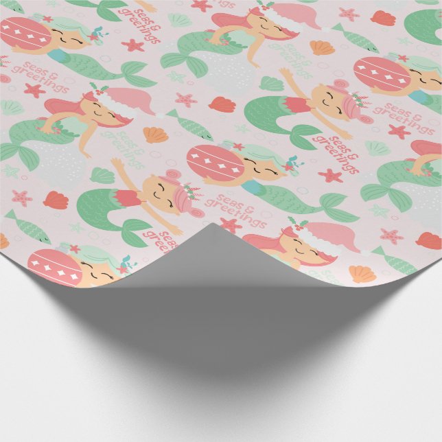 Sjöjungfru jul presentpapper (Hörn)