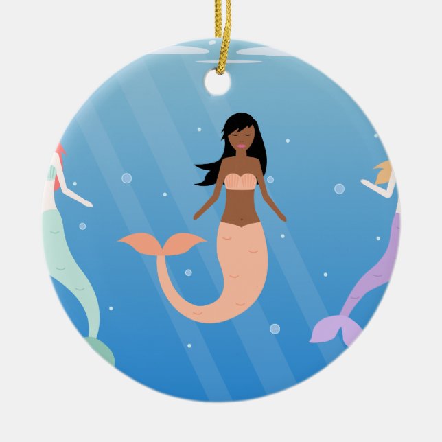 sjöjungfru julgransprydnad keramik (Framsidan)