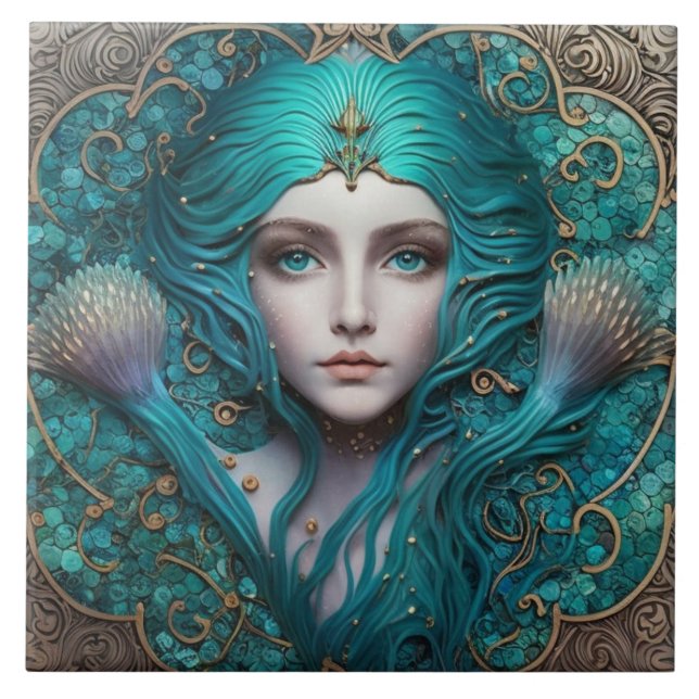 Sjöjungfru Kakelplatta (Framsidan)