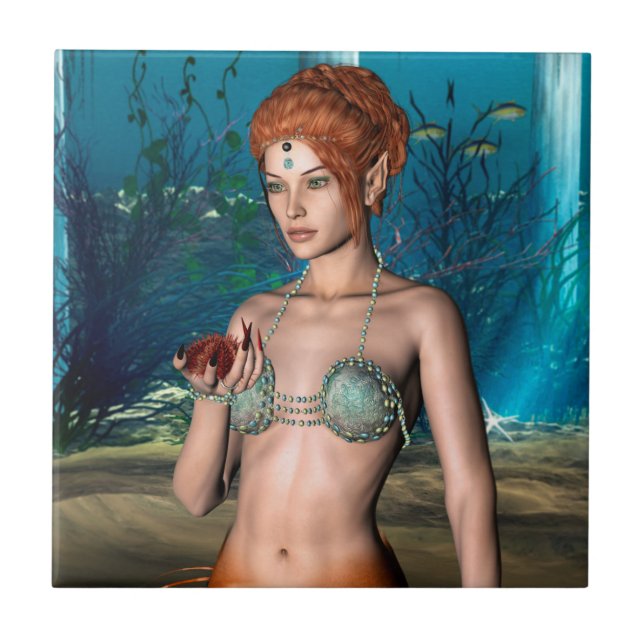 Sjöjungfru Kakelplatta (Framsidan)