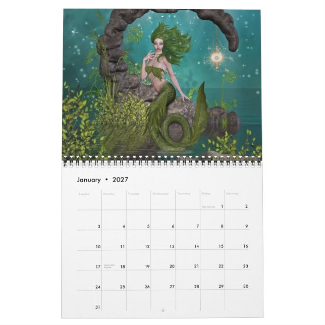 sjöjungfru-kalender kalender (Jan 2027)