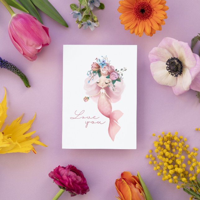 Sjöjungfru Kärlek ditt hälsningskort Kort (Skapare uppladdad)