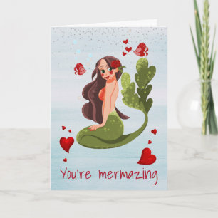 Sjöjungfru Kärlek Du sätter ihop Valentine Kort