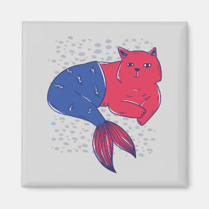 Sjöjungfru Katt Magnet