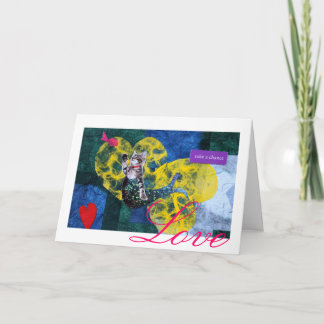 Sjöjungfru Katt "Mercat" Valentindagskort för Kärl Helgkort