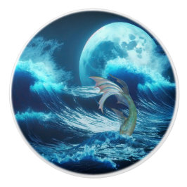 Sjöjungfru - keramisk dörrdragning knopp