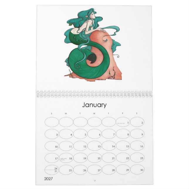 Sjöjungfru..... konst vid Ninamarie Kalender (Jan 2027)