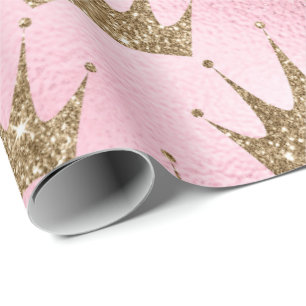 Sjöjungfru Krona Rosa Glitter Princess Möhippa 16: Presentpapper