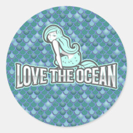 Sjöjungfru Kute blå, klassisk, rund etikett