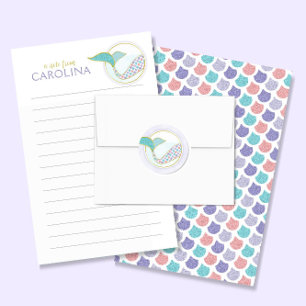 Sjöjungfru Led Brev Writer Paper Girl Stationery