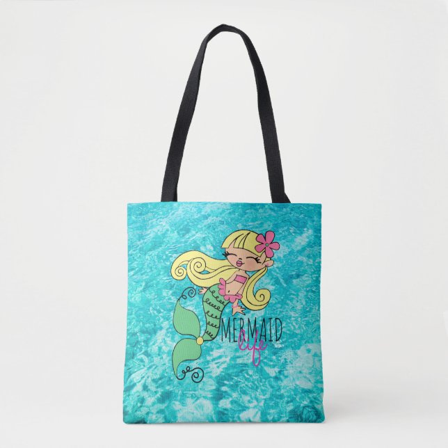 Sjöjungfru Life BL Tote Bag Tygkasse (Framsida)