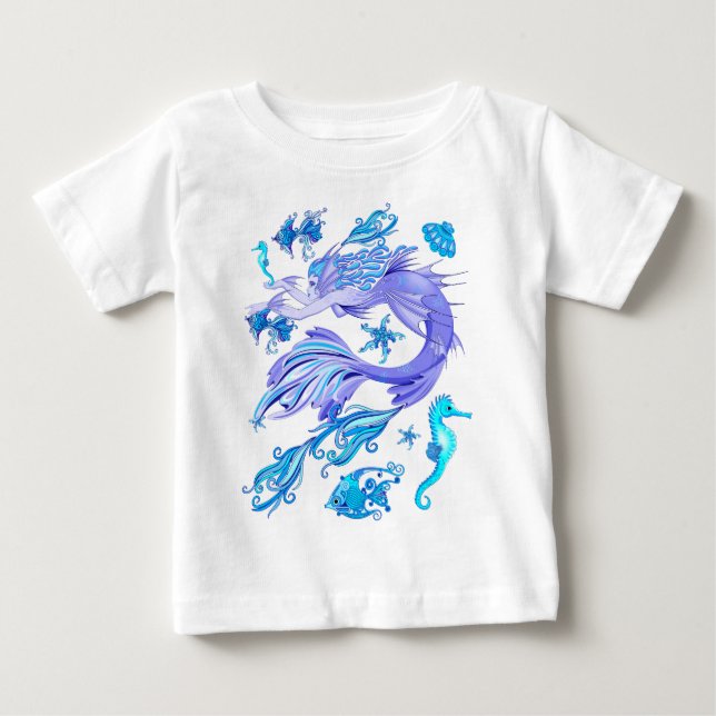 Sjöjungfru Lila Älvkreatur T Shirt (Framsida)