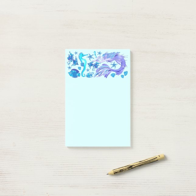 Sjöjungfru Lila Fairy Creator Post-it Block (På skrivbordet)