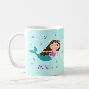 Sjöjungfru Lila Glitter Aqua Kaffemugg