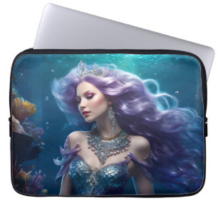 Sjöjungfru Lila Hair Laptop Fodral
