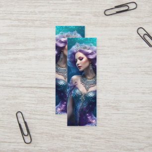 Sjöjungfru Lila Hair Mini Bookmark Visitkort