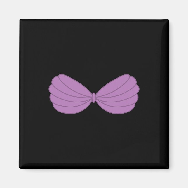 Sjöjungfru Lila Seashell Bra Tecknad Graphic 1 Magnet (Framsidan)