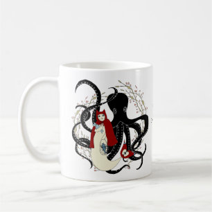 Sjöjungfru Little Red Riding Huva Cat Kaffemugg